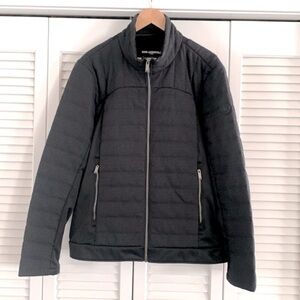 Karl Lagerfeld Hybrid Quilted Jacket Men’s Black & Gray Houndstooth Size Large